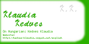 klaudia kedves business card